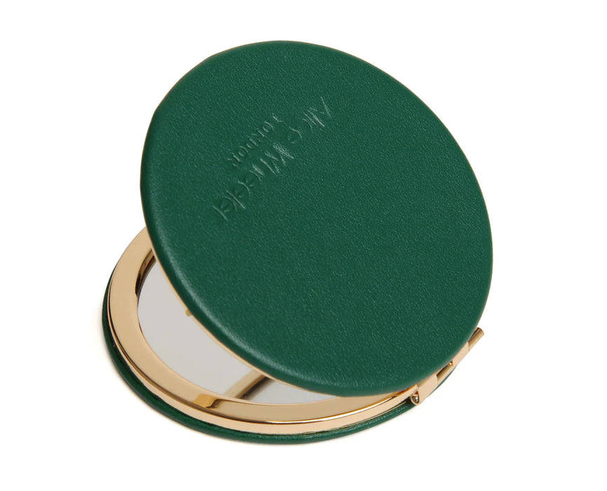 Alice Wheeler Teal Round Compact Mirror