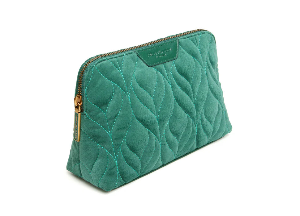 Alice Wheeler Teal Velvet Make Up Bag