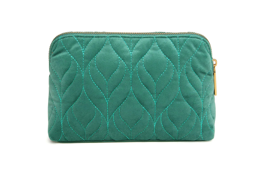 Alice Wheeler Teal Velvet Make Up Bag