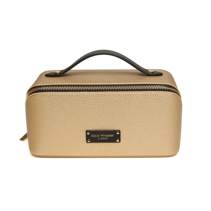 Alice Wheeler Gold Black Kensington Train Case