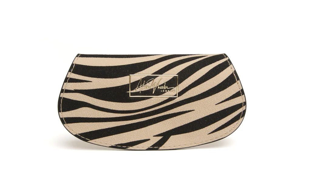 Alice Wheeler Light Zebra Print Glasses Case