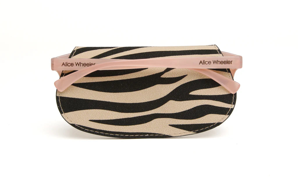 Alice Wheeler Light Zebra Print Glasses Case