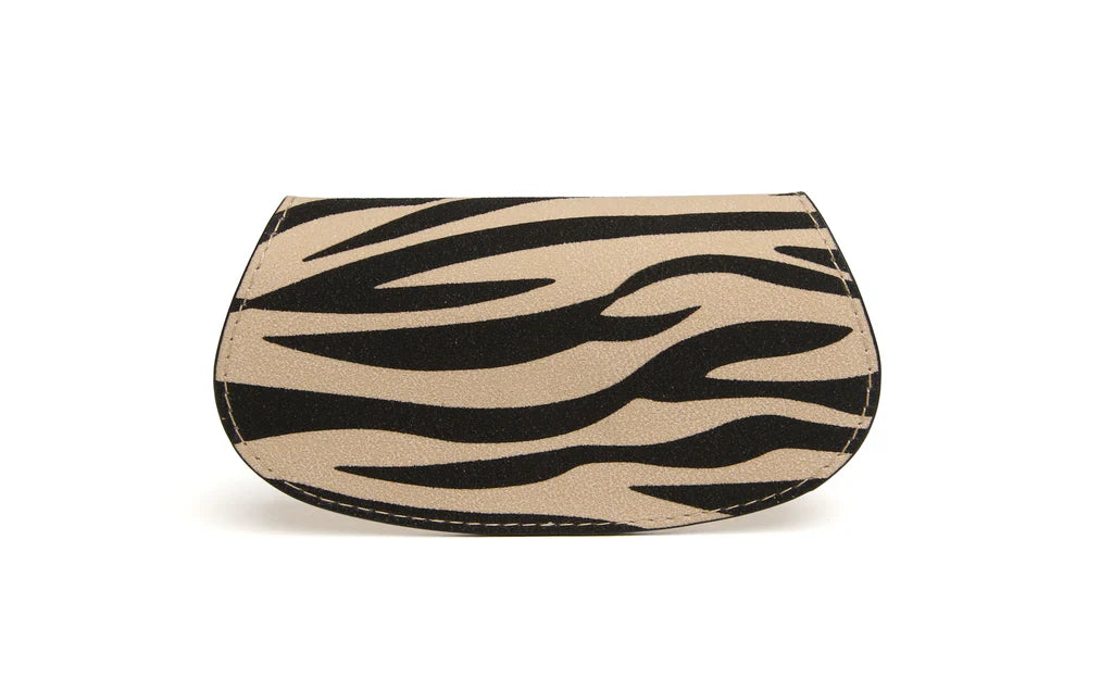 Alice Wheeler Light Zebra Print Glasses Case