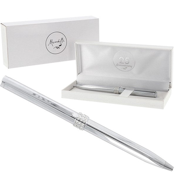 Sparkle Crystal Silver Anniversary Pen