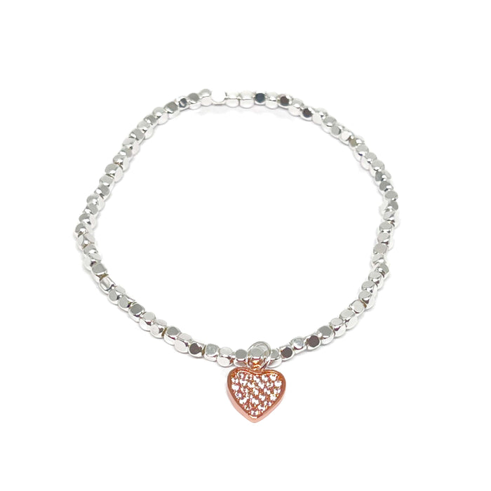 Clementine Aria Heart Bracelet - Rose Gold