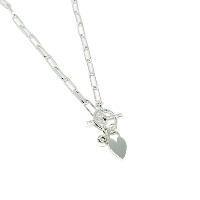 Clementine Arlo Heart Necklace - Silver