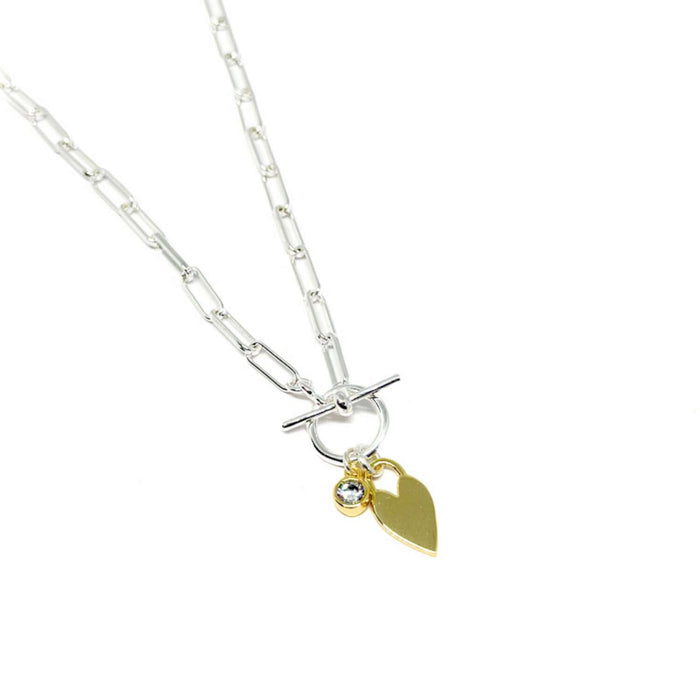 Clementine Arlo Heart Link Necklace - Gold