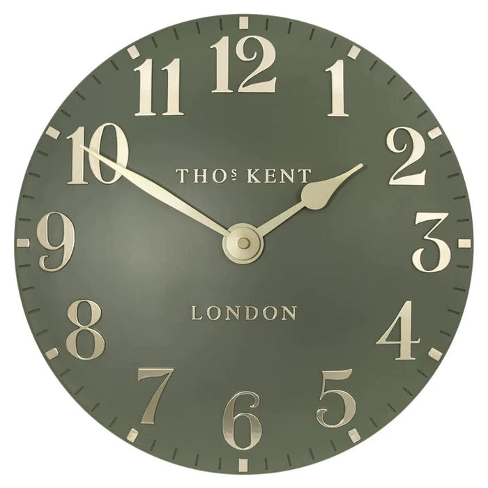 Thomas Kent 6" Arabic Lichen Green Mantle Clock
