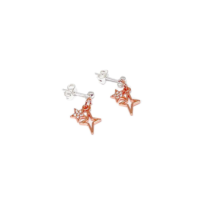 Clementine Astra Star Earrings - Rose Gold