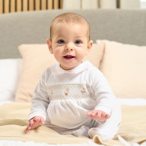 Dandelion Spinning Top Velour Sleepsuit
