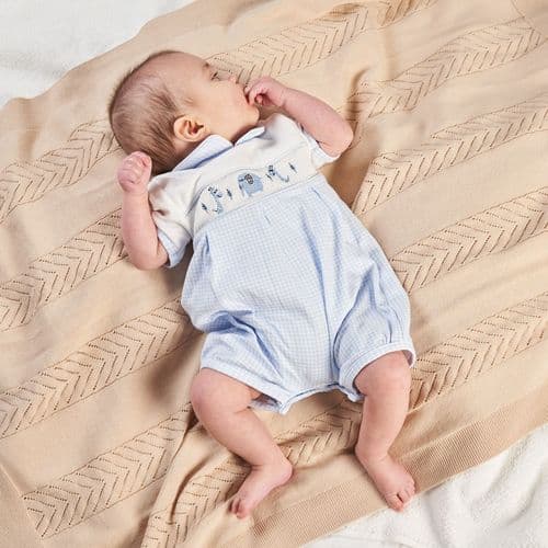 Dandelion Baby Little Jungle Friends Sky/White Romper