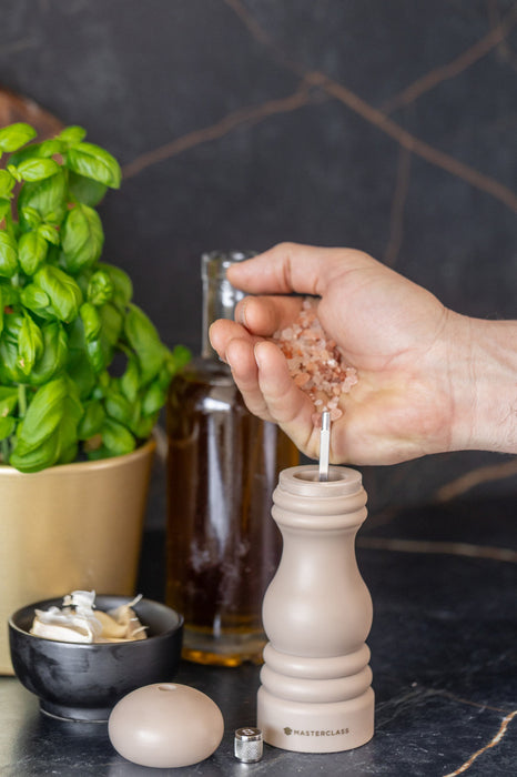 KitchenCraft Salt or Pepper Mill 17cm Soft Touch - Latte