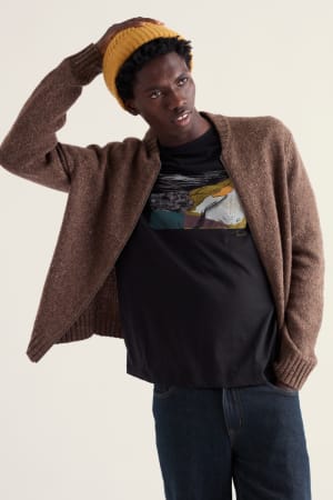 Seasalt Men's Midwatch Organic Cotton T-Shirt In Artists Landscape Onyx