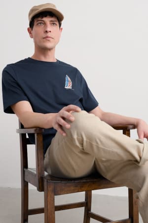 Seasalt Men's Loggerhead Organic Cotton T-Shirt In Linear Yacht Maritime