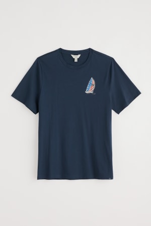 Seasalt Men's Loggerhead Organic Cotton T-Shirt In Linear Yacht Maritime