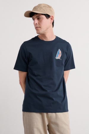 Seasalt Men's Loggerhead Organic Cotton T-Shirt In Linear Yacht Maritime