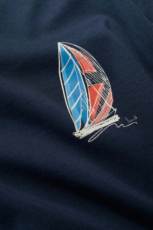 Seasalt Men's Loggerhead Organic Cotton T-Shirt In Linear Yacht Maritime