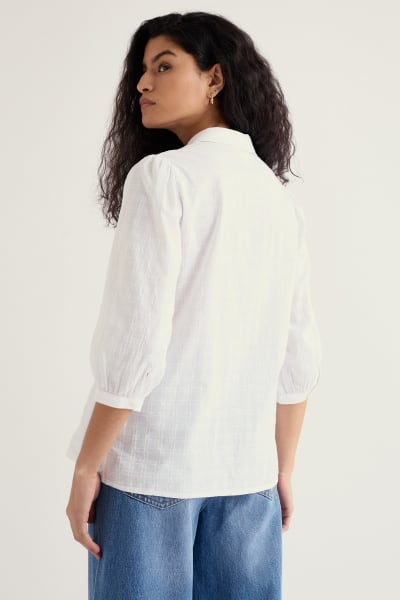 Seasalt Women's Hope Cottage Embroidered Blouse In Salt
