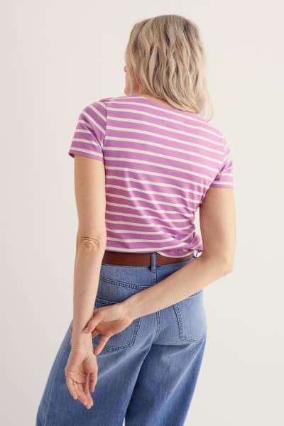 Seasalt Women's Sailor Top In Breton Orchid Chalk