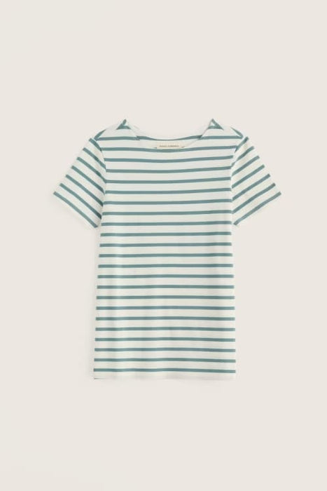 Seasalt Women's Sailor T-Shirt in GOTS-Certified Organic Cotton Jersey In Breton Chalk Sardine