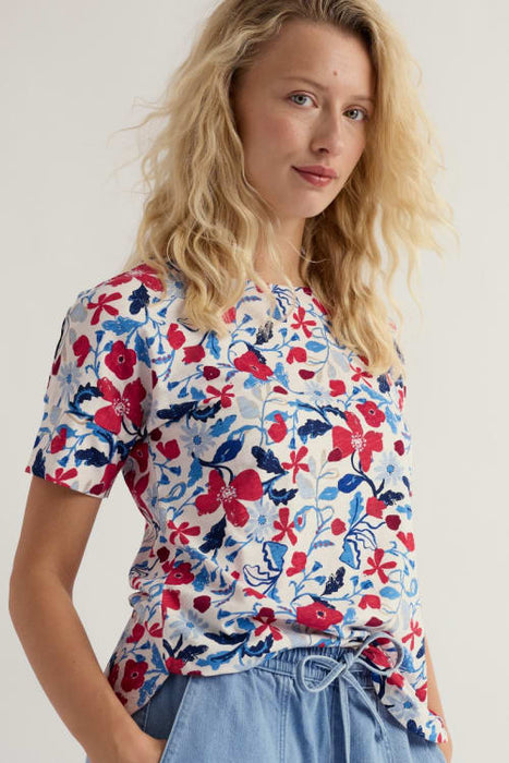 Seasalt Women's Bryher View T-Shirt In Winding meadow Chalk
