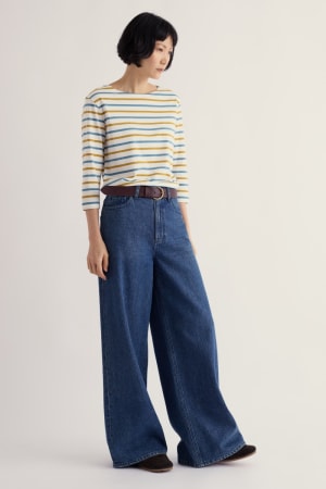 Seasalt Women's Sailor Shirt In Tri Breton Golden Pear