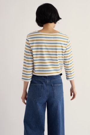 Seasalt Women's Sailor Shirt In Tri Breton Golden Pear