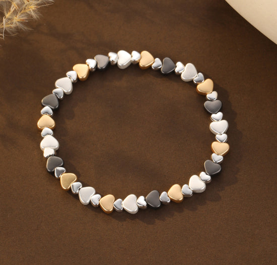 Gracee Jewellery Gold Beaded Heart Bracelet