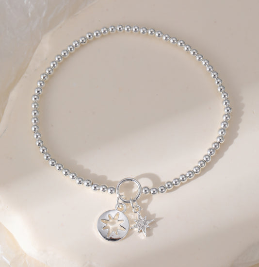 Gracee Jewellery Silver Stretch Bracelet with Star