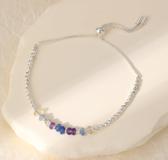 Gracee Jewellery Silver Pulling Bracelet with Coloured Stones
