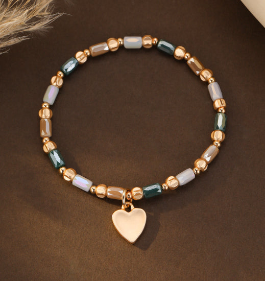 Gracee Jewellery Gold Stretch Bracelet with Heart Charm