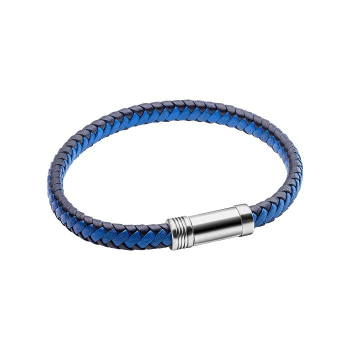 Fred Bennett Multi-Tone Woven Leather Bracelet Blue