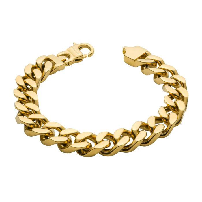 Fred Bennett Heavyweight Curb Chain Bracelet Yellow Gold Plated