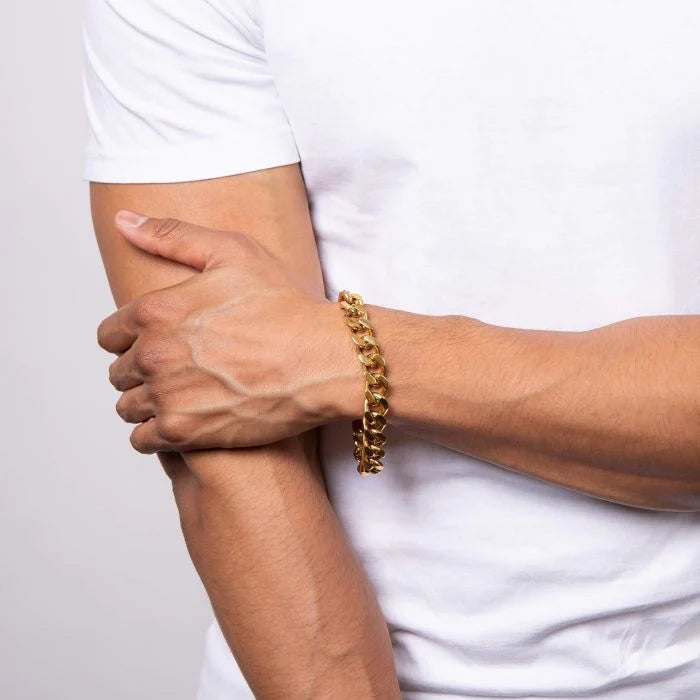 Fred Bennett Heavyweight Curb Chain Bracelet Yellow Gold Plated