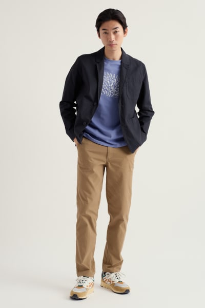 Seasalt Men's Midwatch Organic Cotton T-Shirt In Fish Swimming Bluebell