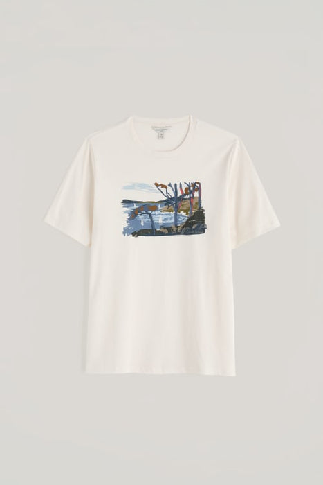 Seasalt Men's Midwatch Organic Cotton T-Shirt In Through The Trees Chalk