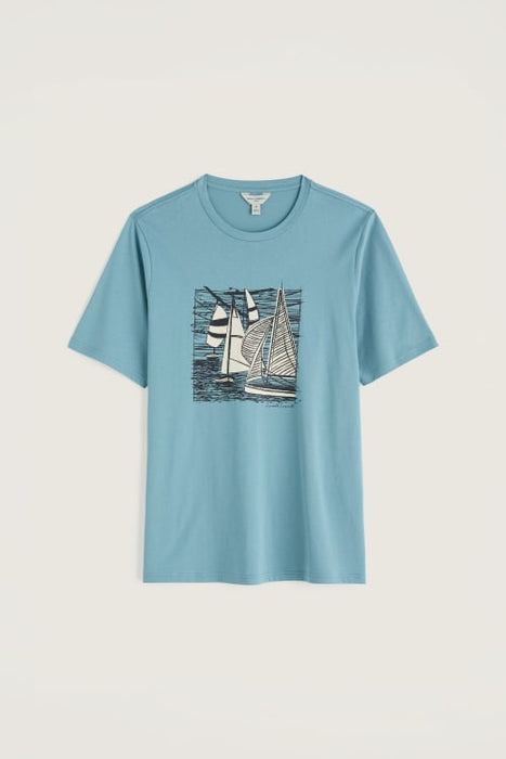 Seasalt Men's Midwatch Organic Cotton T-Shirt In Coverack Boats Enamel