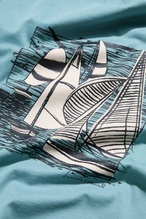 Seasalt Men's Midwatch Organic Cotton T-Shirt In Coverack Boats Enamel