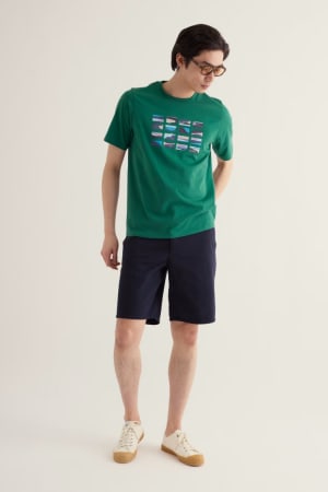 Seasalt Men's Midwatch Organic Cotton T-Shirt In Mini Scenes Ruscus Leaf