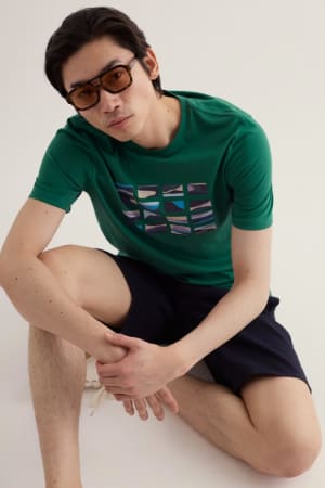 Seasalt Men's Midwatch Organic Cotton T-Shirt In Mini Scenes Ruscus Leaf