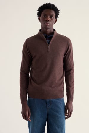 Seasalt Men's Prow 1/4 Zip Jumper In Timber
