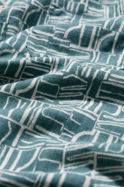 Seasalt Men's Palores Short Sleeve Organic Cotton Shirt In Wall Lines Estuary