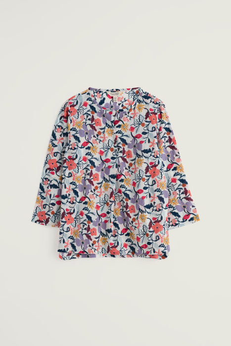 Seasalt Women's Watercolour Sketch 3/4 Sleeve Top In Winding Meadow Mix