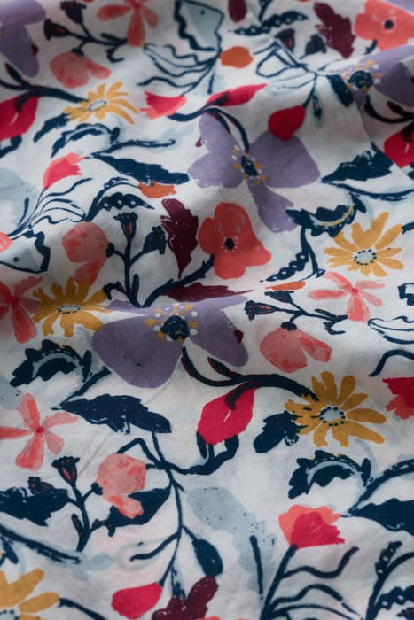 Seasalt Women's Watercolour Sketch 3/4 Sleeve Top In Winding Meadow Mix