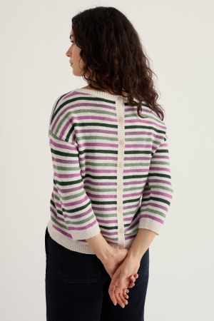Seasalt Women's Knavock Striped Jumper In Mini Cornish Verbena Mix