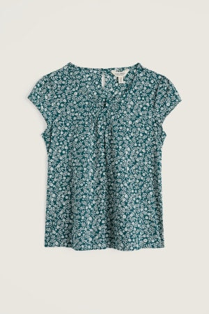 Seasalt Women's Garden Gate Cotton Top In Folky Marigolds Dark Wreckage