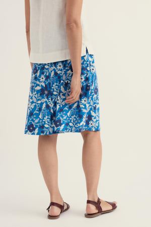 Seasalt Women's Rose A-Line Knee Length Skirt In Winding Meadow Sailboats