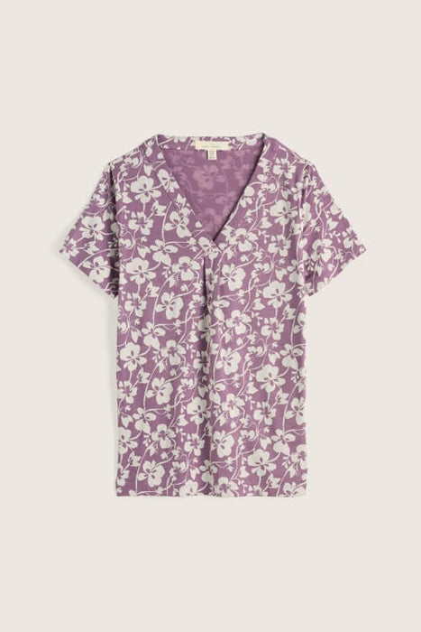 Seasalt Women's Barnoon Jersey Printed Short-Sleeve Top In Mallow Vine Verbena
