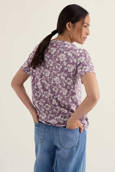 Seasalt Women's Barnoon Jersey Printed Short-Sleeve Top In Mallow Vine Verbena