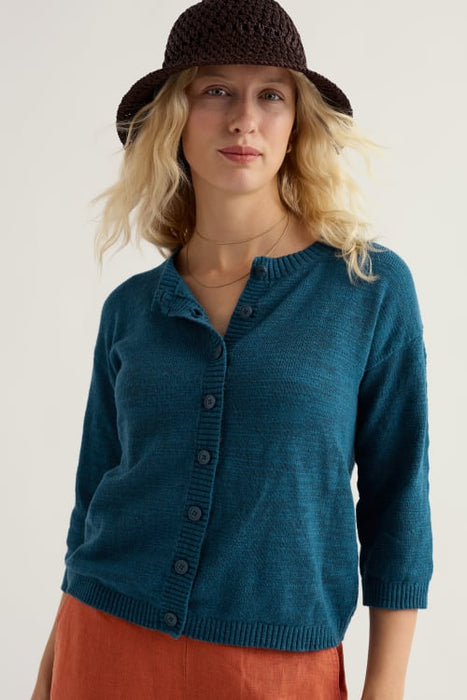 Seasalt Women's Pentire Steps Linen & Organic Cotton Cardigan In Ocean Drift